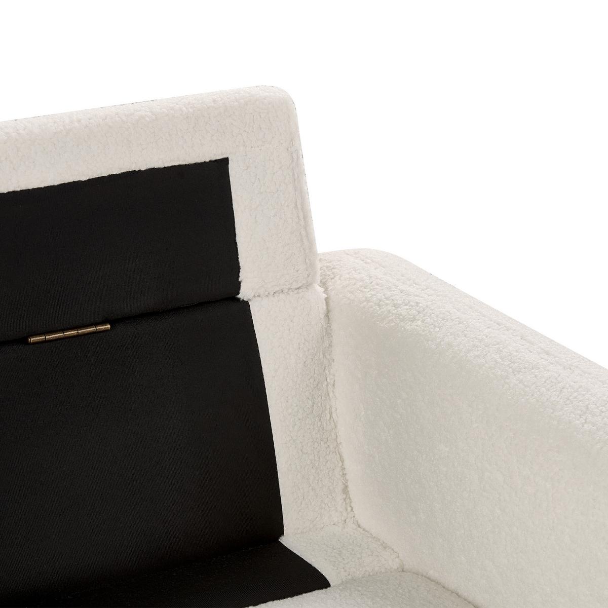 3-SITZER-SOFA Bouclé Weiß Tuve - Hellbraun/Weiß, Textil (199/85/90cm) - Beliani