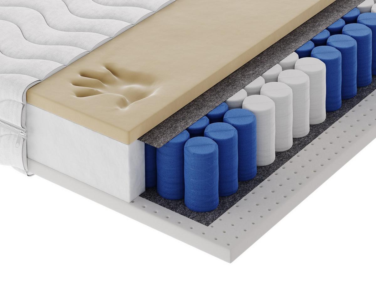 TASCHENFEDERKERNMATRATZE CANTIVO 90x200, H3, Höhe ca.: 20 cm - Weiß, Textil (90/200cm) - MASSENO