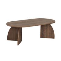 COUCHTISCH mit ovaler Tischplatte und geschwungenen Beinen 120/60/40 cm - Naturfarben, Holzwerkstoff (6.8/60/40cm) - Calicosy