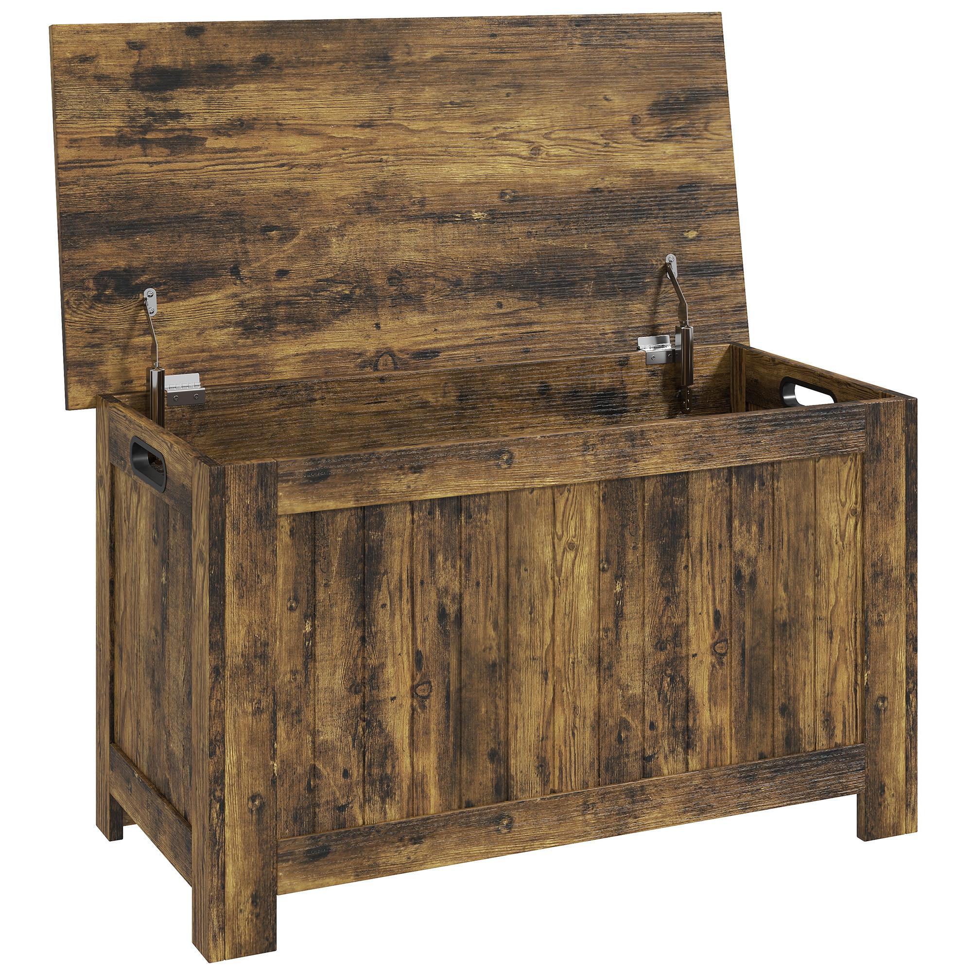 AUFBEWAHRUNGSTRUHE MDF Rustikales Braun - Braun, Holzwerkstoff (40/46/81cm) - HOMCOM