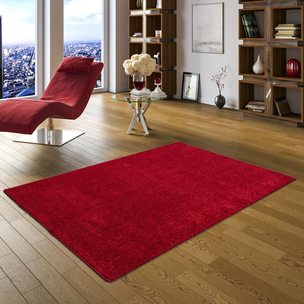 HOCHFLOR LANGFLOR TEPPICH COTTAGE - Rot, Textil (80/160cm) - Snapstyle