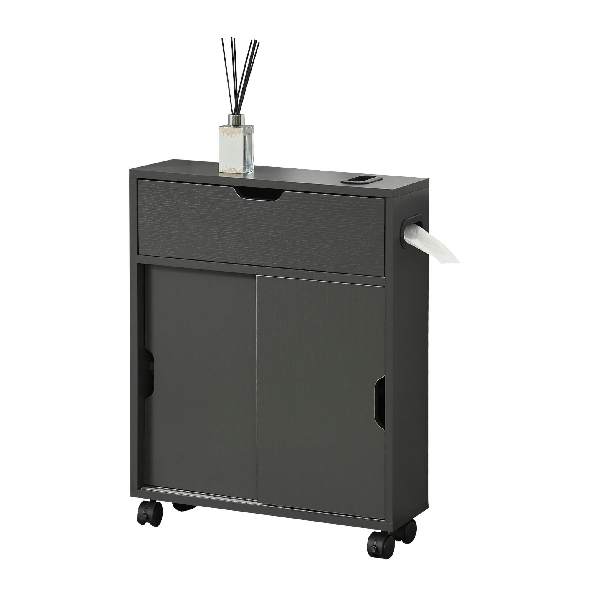 SEITENSCHRANK Kempele - Dunkelgrau, Holzwerkstoff (52/67/17cm) - [en.casa]