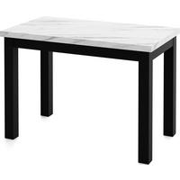 ESSTISCH Arden rechteckig, Marmor Weiß 100/60/73 cm - Ecru/Schwarz, Holz/Holzwerkstoff (60/100/73cm) - WFL GROUP