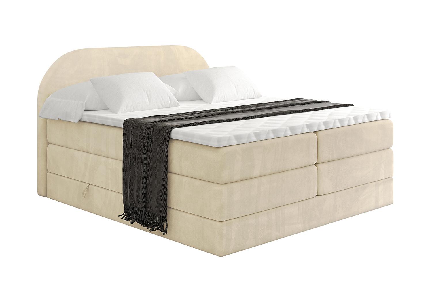BOXSPRINGBETT mit Matratze und Lattenrost - NOX KING-140x200 - Beige Monolith - Beige, Holzwerkstoff (140/200cm) - ALTDECOR