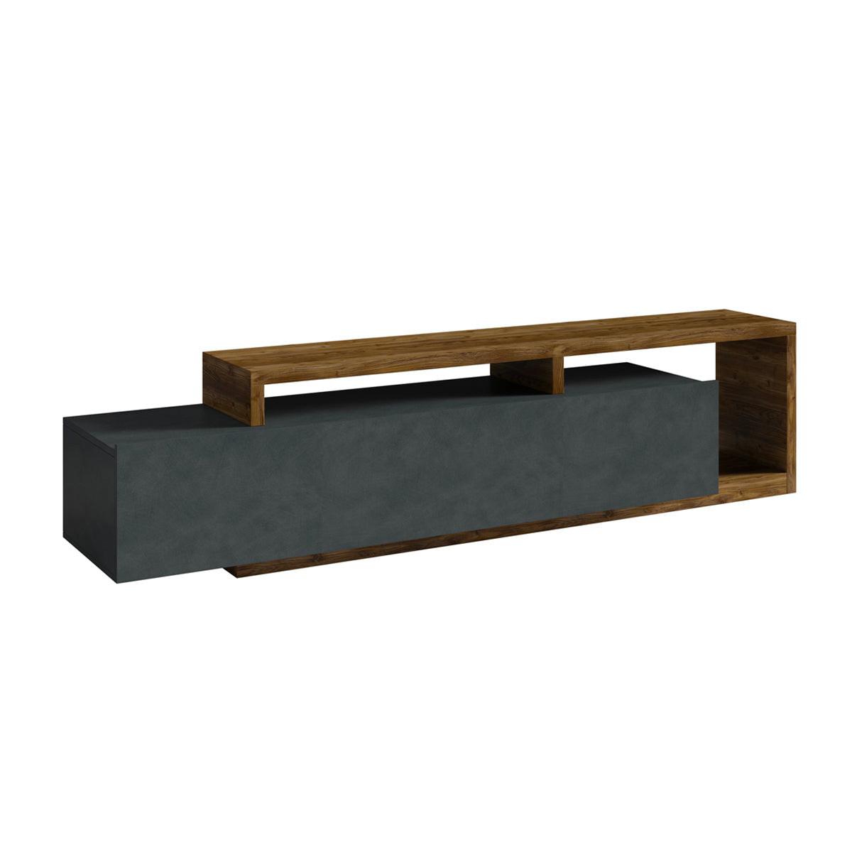 TV-MÖBEL Ilyes Grau und Holz - Grau, Holzwerkstoff (219/25/45cm) - Petits-meubles