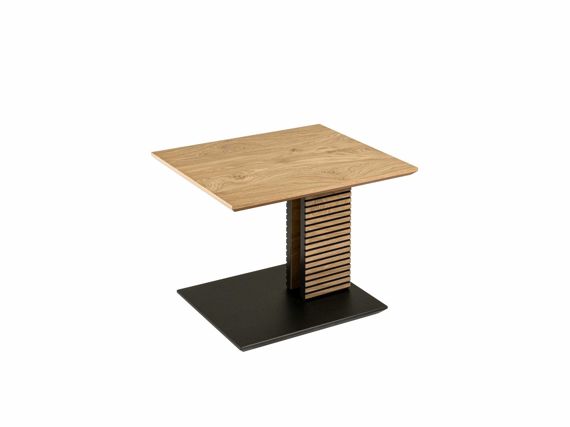 BEISTELLTISCH höhenverstellbar Cleo 55x47x47 Furnier Schwarz/Wildeiche - Wildeiche/Schwarz, Holz (55/47/47cm) - 58aufmkessel