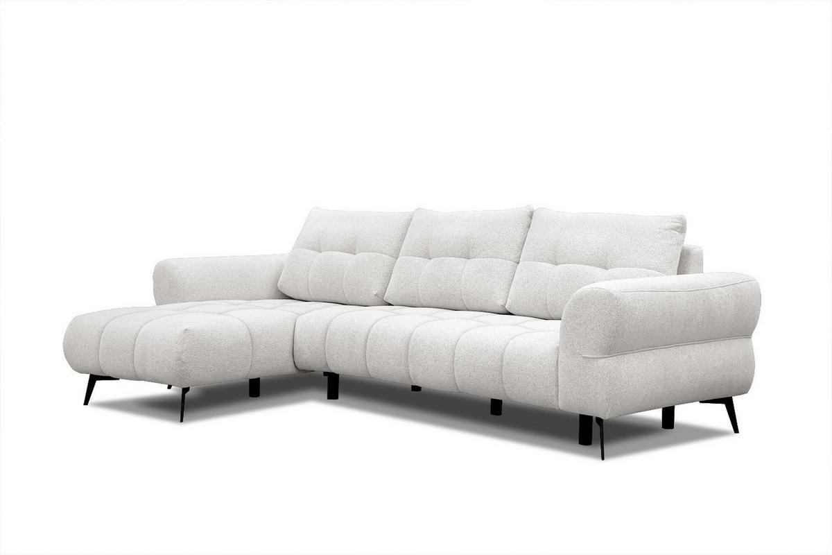ECKSOFA SALVINI 4-Sitzer, weiß - Schwarz/Weiß, Holzwerkstoff/Textil (158/292cm) - Wozimo