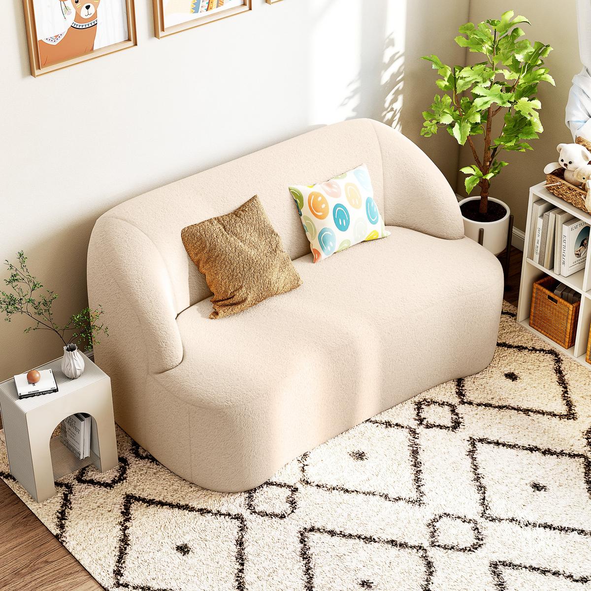 SOFA Nythven 142/85/74cm - Beige, Textil (85/74/142cm) - ZMH