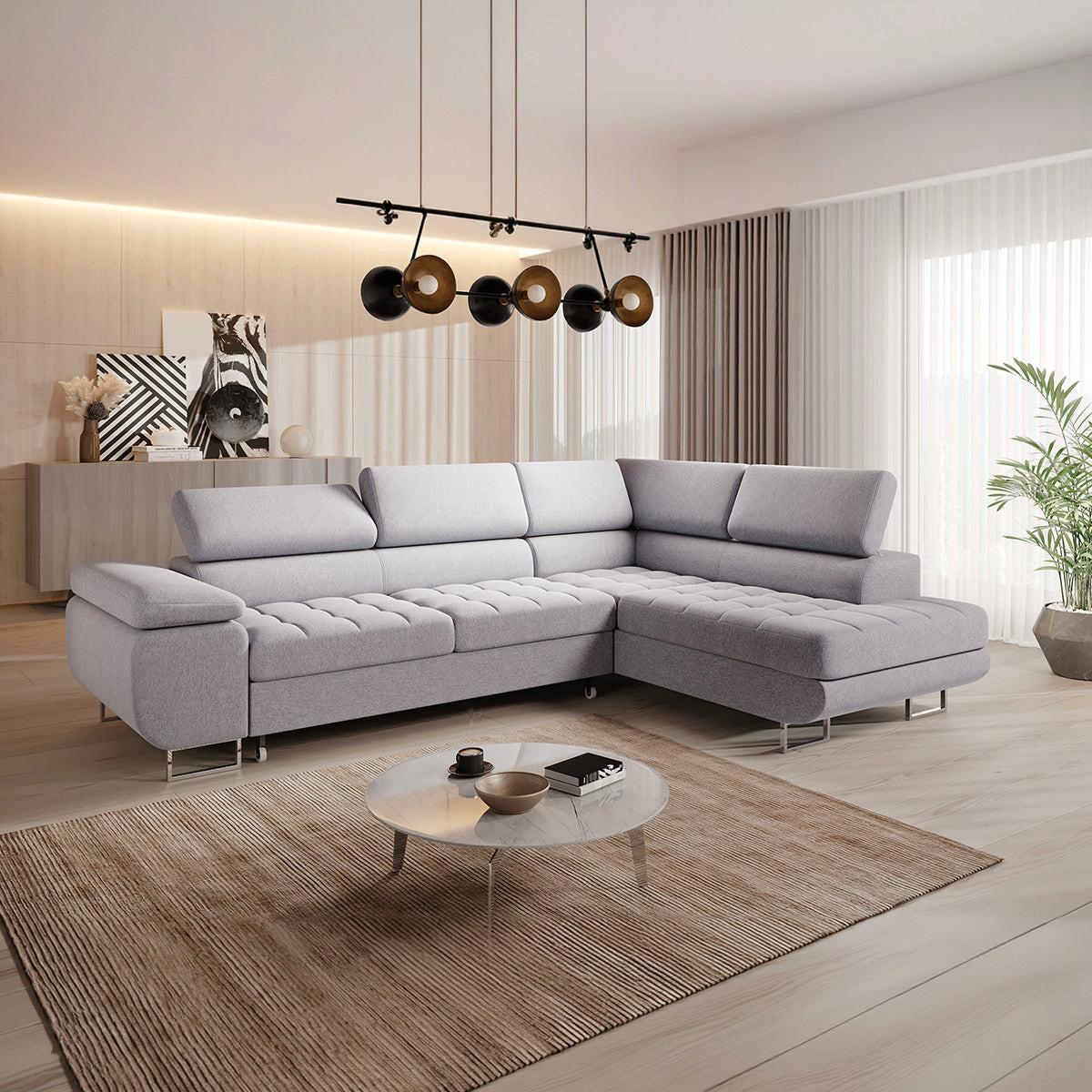 ECKSOFA Eden 4 Sitzplätze Grau - Grau, Holzwerkstoff (271/201cm) - Petits-meubles
