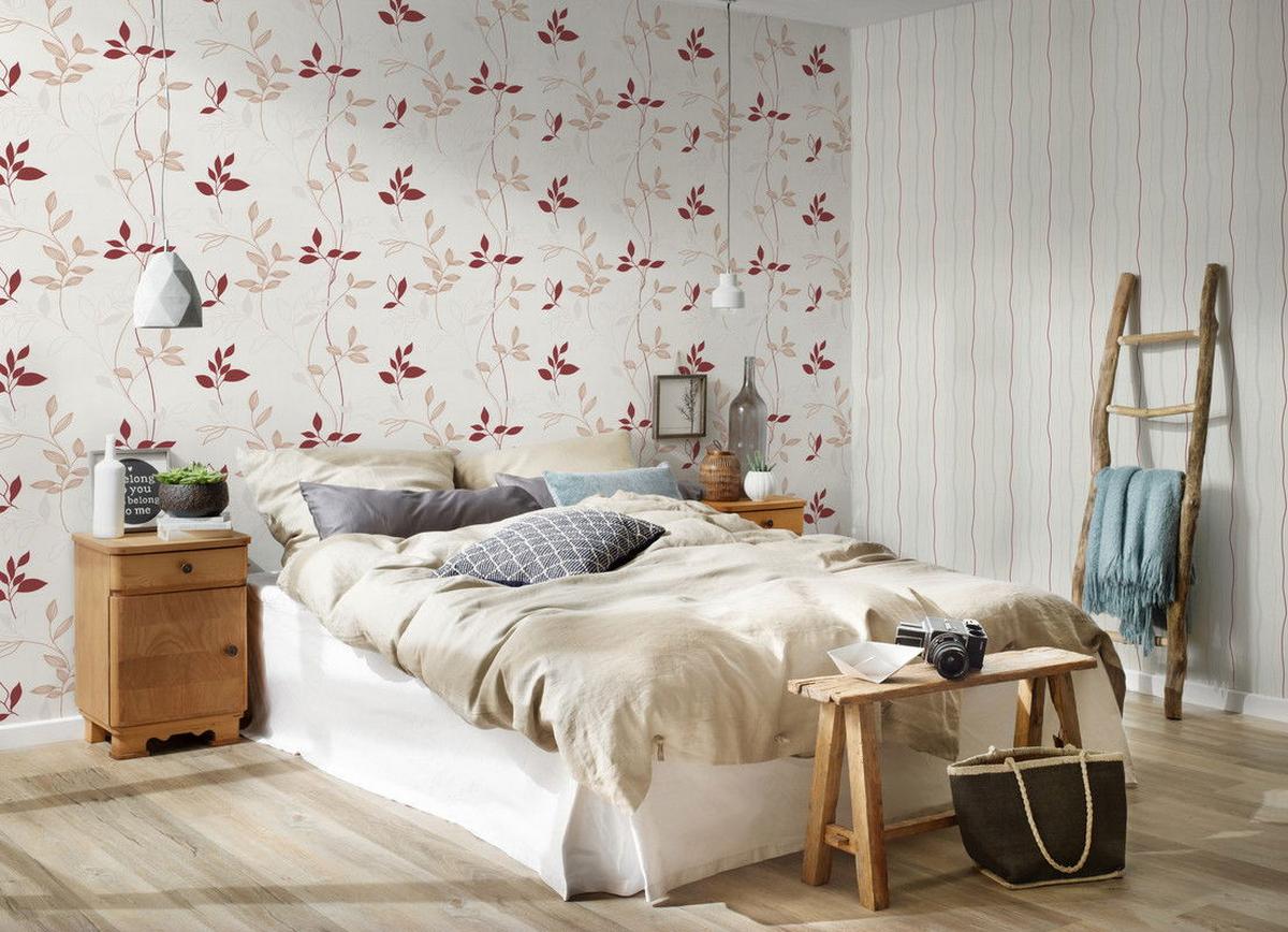 VLIESTAPETE Beige 53/1005 cm - Beige/Rot, Textil (53/1cm) - KUNSTLOFT