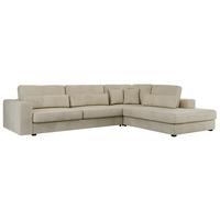 ECKSOFA Savona Beige Velvet - rechts - Beige/Schwarz, Kunststoff/Textil (249/316cm) - MKS