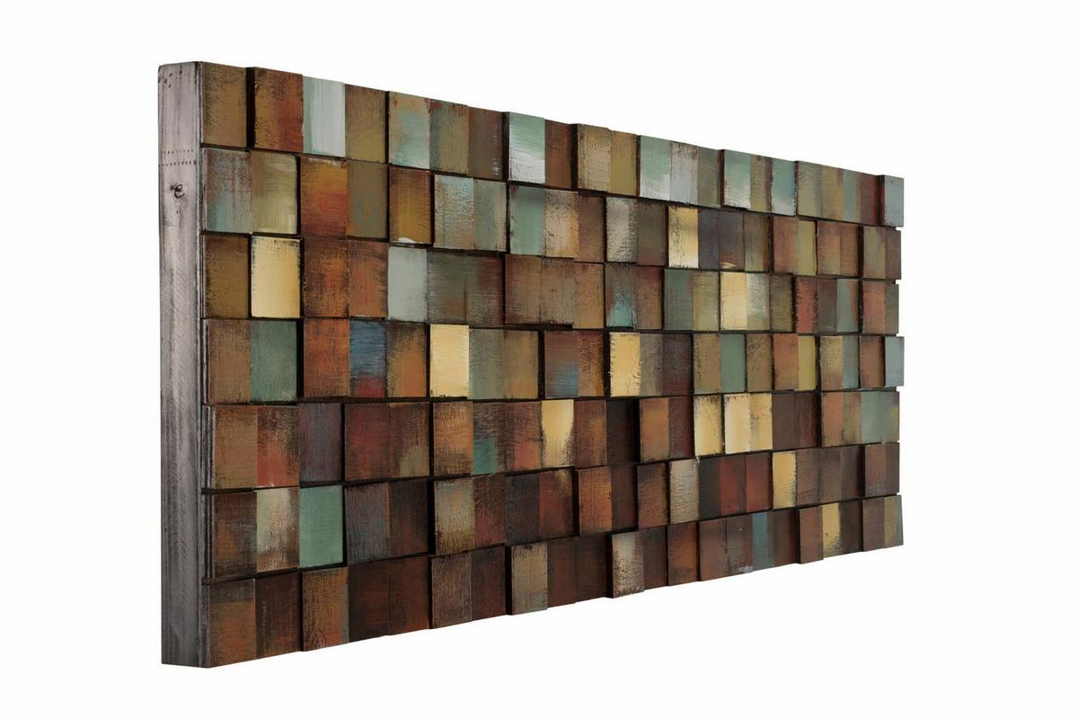 HOLZBILD Grün 144/44 cm - Braun/Grün, Holz (5/44cm) - KUNSTLOFT