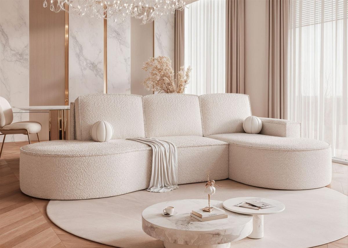 ECKSOFA Arlet Mit Schlaffunktion - Creme, Holzwerkstoff/Textil (156/277cm) - Fun Möbel