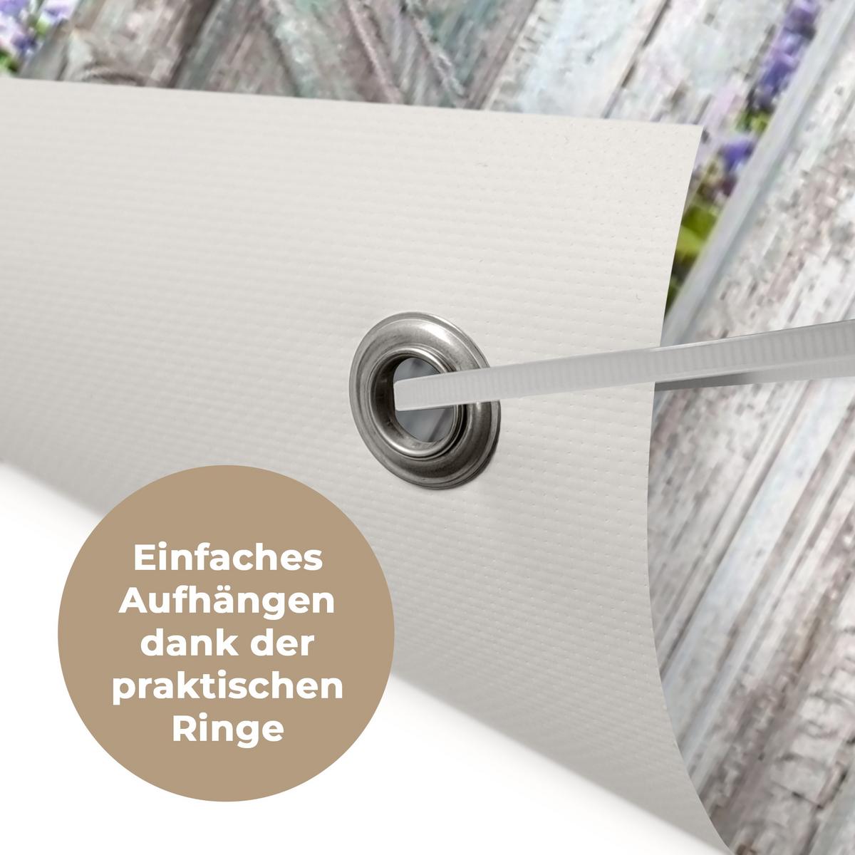 GARTENPOSTER Aussicht - Wald - Steine - Frühling Gartendekoration 120x160 cm - Hellgrau, Kunststoff (120/160/0.2cm) - OnlyWow