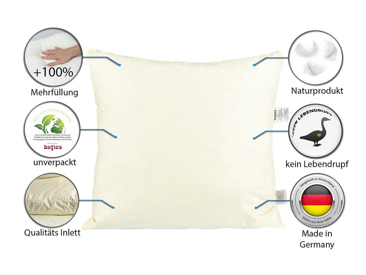 FEDERKISSEN PublikPrall 80/80 cm - Beige/Creme, Naturmaterialien/Textil (80/80cm) - beties Heimtextil