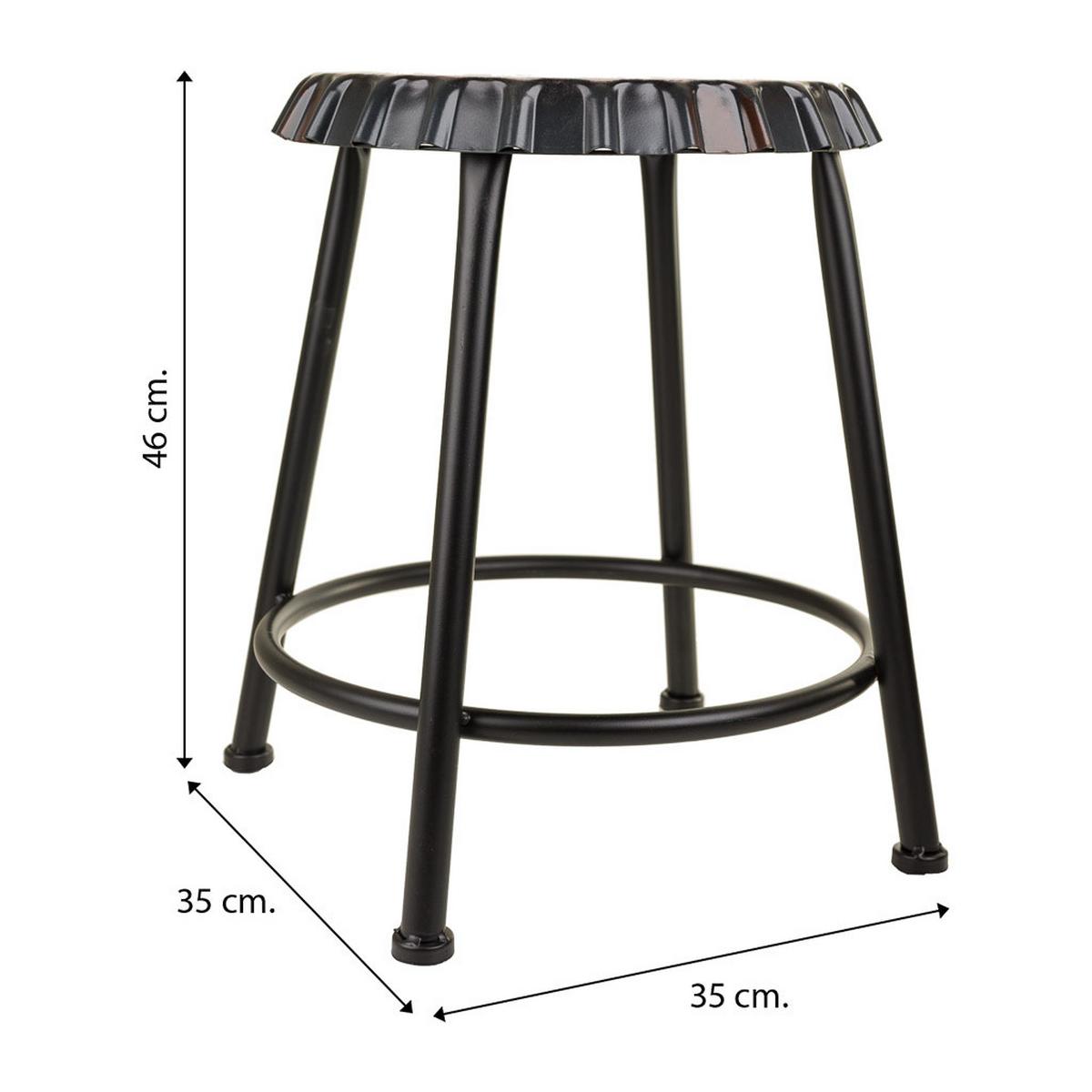 HOCKER aus Metall, blau, 35x46cm - Blau, Metall (35/46/35cm) - Wanderlust