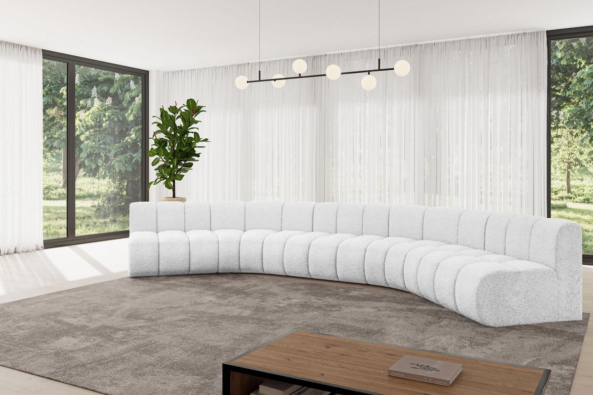 WOHNLANDSCHAFT modulares Sofa Montra-U1 - 490x174x70 cm Weiß - Weiß, Holzwerkstoff/Textil (490/70/174cm) - ALTDECOR