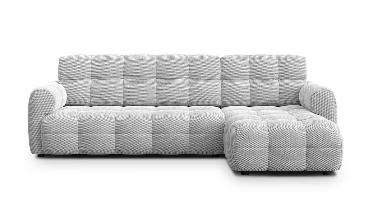 ECKSOFA MELLOW 4-Sitzer, hellgrau - Hellgrau/Schwarz, Holz/Textil (262/156cm) - Wozimo