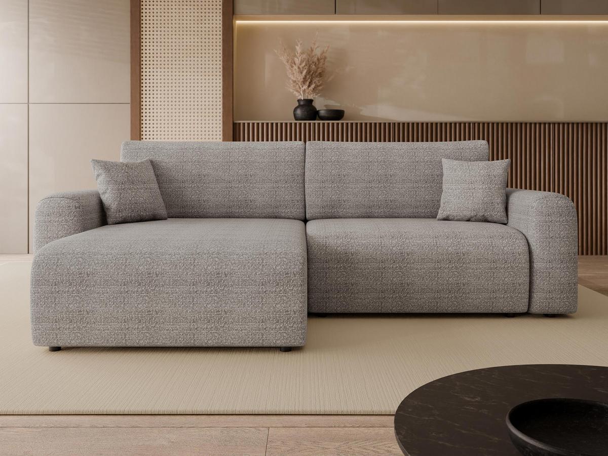 ECKSOFA Floryn L - Schwarz/Grau, Holz/Kunststoff (245/145cm) - MIRJAN24