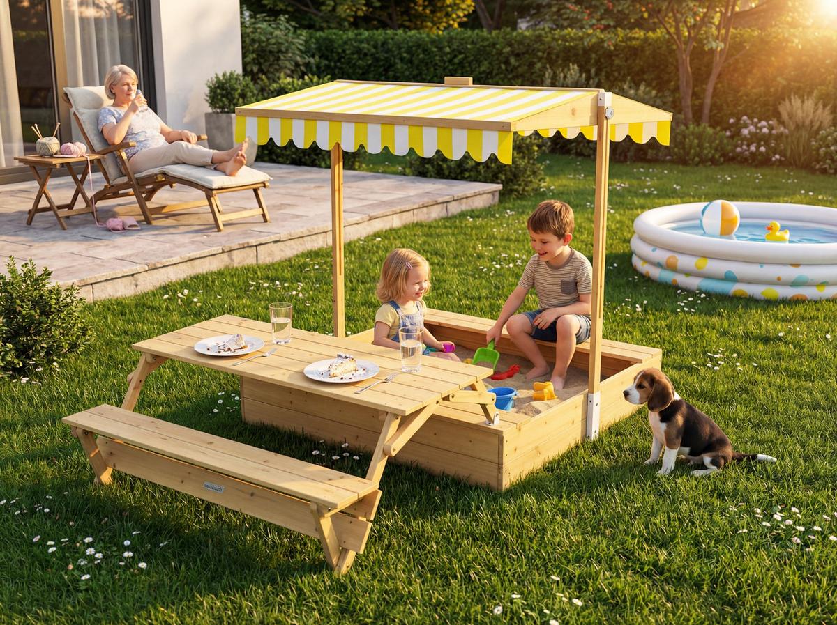 SANDKASTEN Sunplaya5 - Gelb, Holz (110/185/113cm) - needs&wants