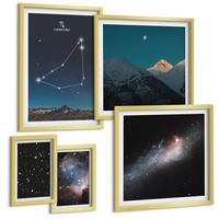 BILDER SET 5er Set - 50x50 cm & 20x30 cm & 40x60 cm Goldrahmen - Galaxie im Sternbild Steinbock - Goldfarben, Kunststoff (40/60cm) - TULUP