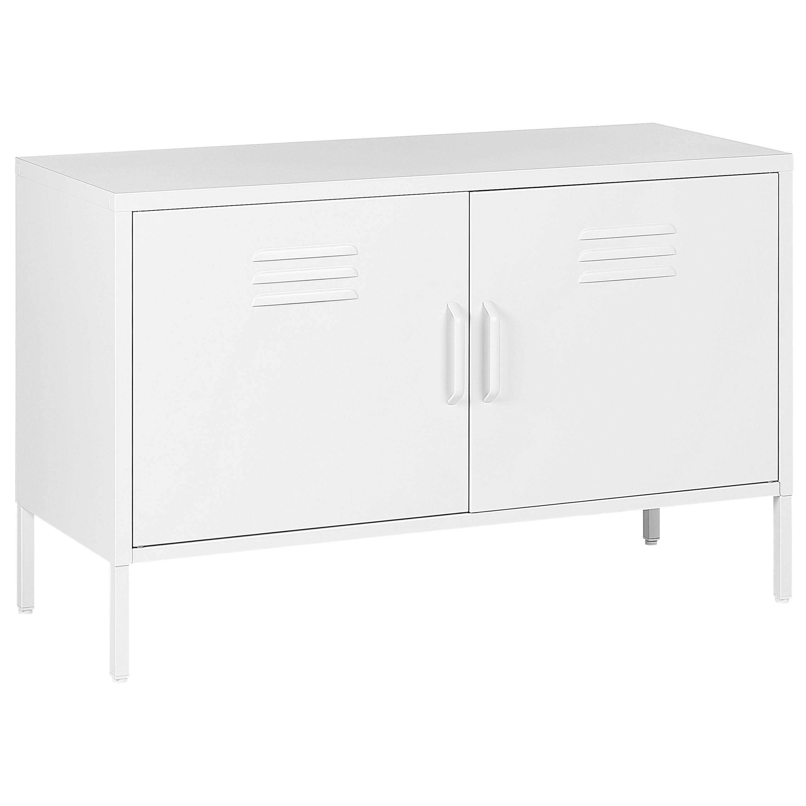 BÜROSCHRANK Weiß Uria - Weiß, Metall (100/65/40cm) - Beliani