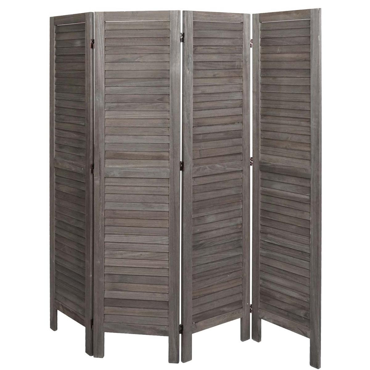 PARAVENT Grau, Braun - Braun/Grau, Holz (162/170/2cm) - MCW