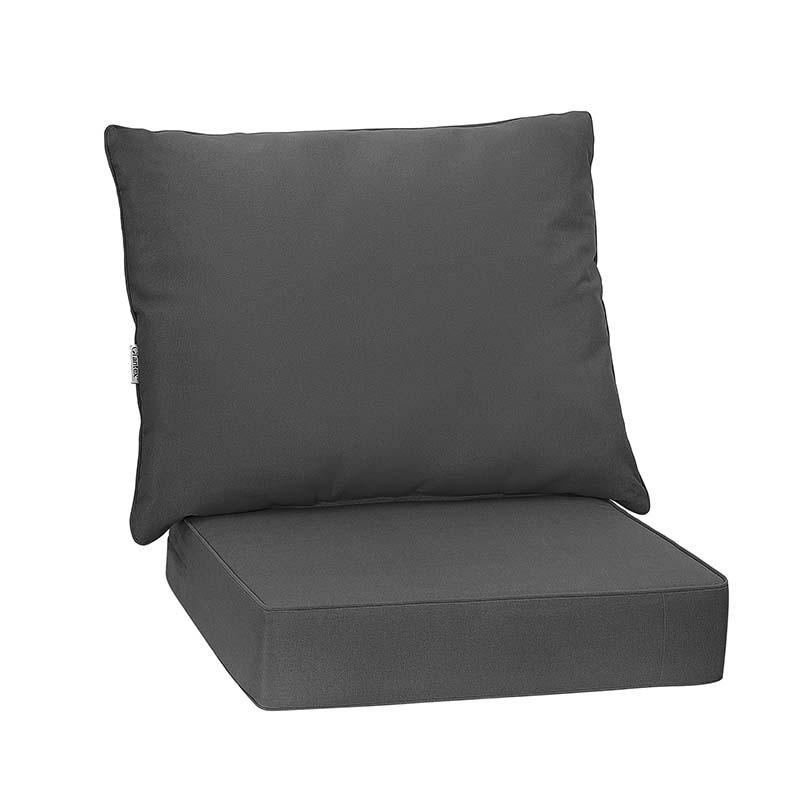 GARTENMOBELSITZKISSEN mit Sitzkissen und Rückenkissen Grau - Grau, Textil (60/55/60cm) - COSTWAY