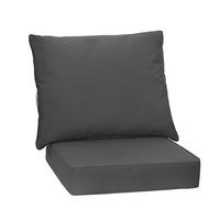 GARTENMOBELSITZKISSEN mit Sitzkissen und Rückenkissen Grau - Grau, Textil (60/55/60cm) - COSTWAY