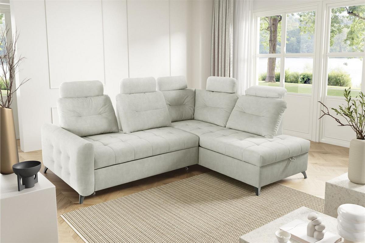 ECKSOFA Wendie - Beige, Holzwerkstoff/Textil (250/200cm) - Fun Möbel