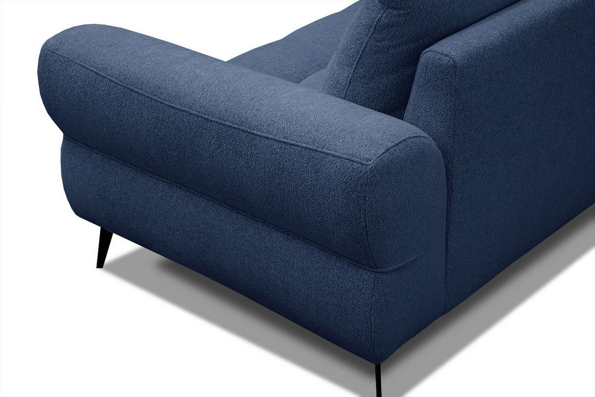 ECKSOFA SALVINI 4-Sitzer, dunkelblau - Schwarz/Dunkelblau, Holzwerkstoff/Textil (158/292cm) - Wozimo
