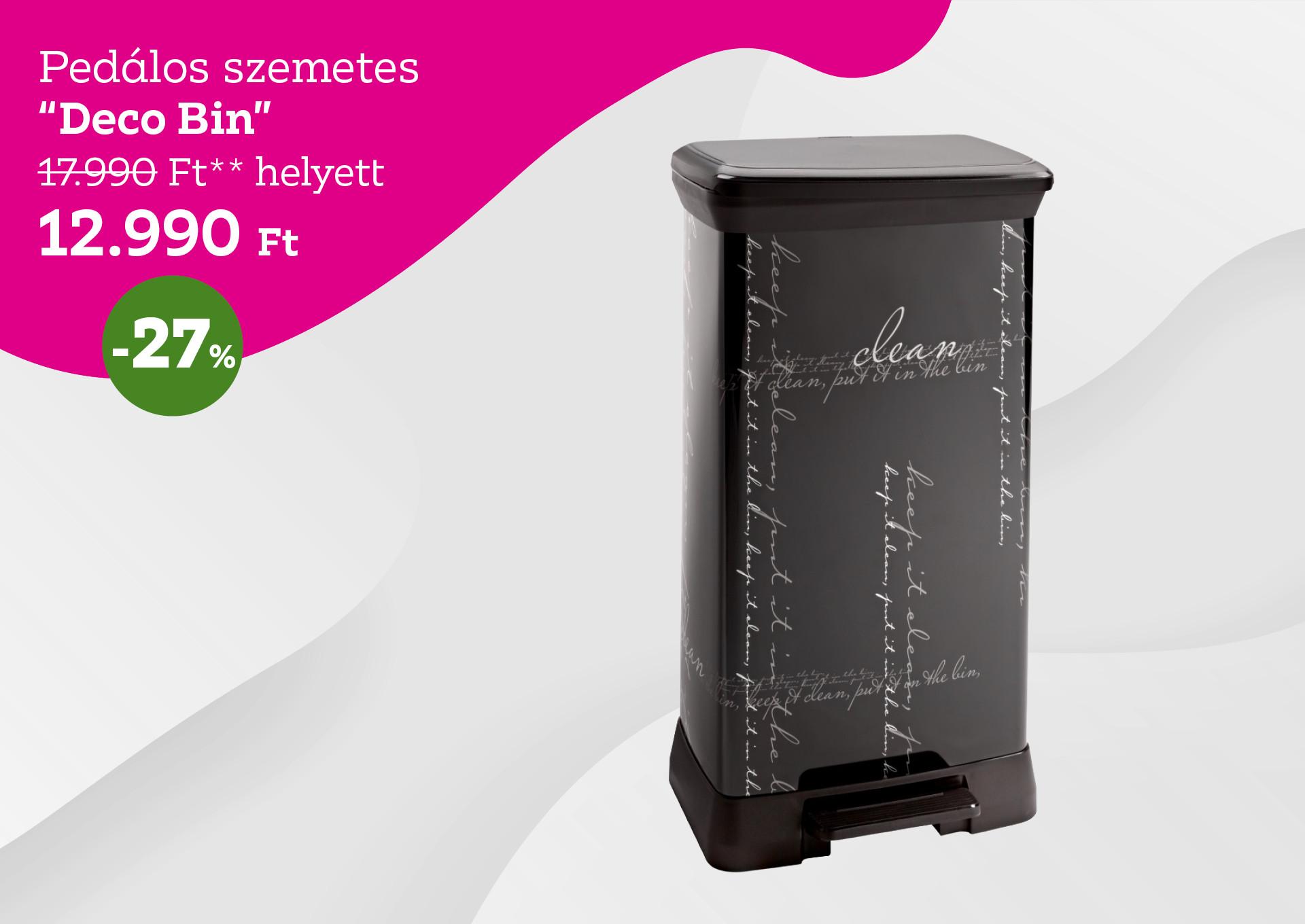 Pedálos szemetes DECO BIN 17990 Forint helyett 12990 Forint, kedvezmény mértéke 27%