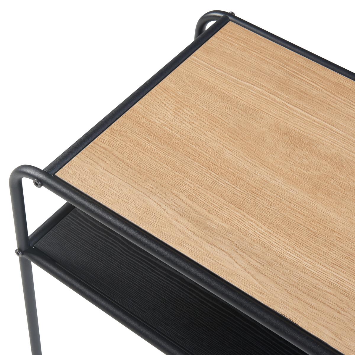 BEISTELLTISCH Krødsherad - Eichefarben/Schwarz, Holzwerkstoff/Metall (36/51/55cm) - [en.casa]