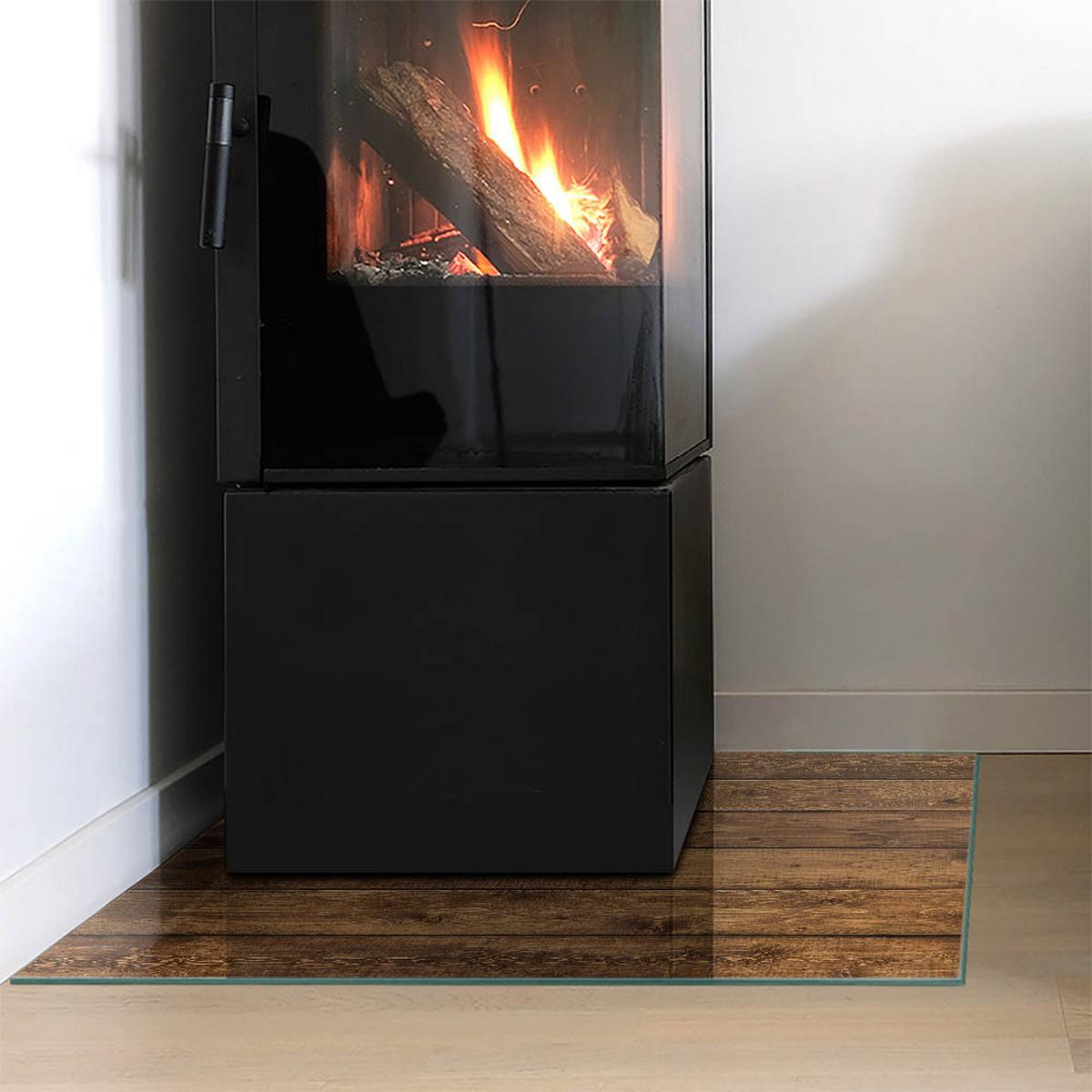 GLASPLATTE für Kamin 60x60 cm - Braun, Glas (60/60/0.4cm) - TULUP