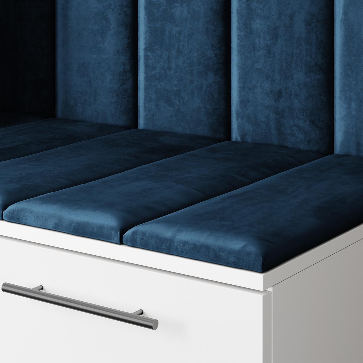 GARDEROBENSCHRANK REMA 120/240/60 cm Modern Garderobe-Set Weiß - Blau/Weiß, Holzwerkstoff (120/240/60cm) - MASSENO