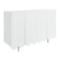 SIDEBOARD mit Metallfüßen und Rillen-Design - Weiß, Holzwerkstoff/Metall (120/80/38cm) - Urban Meuble
