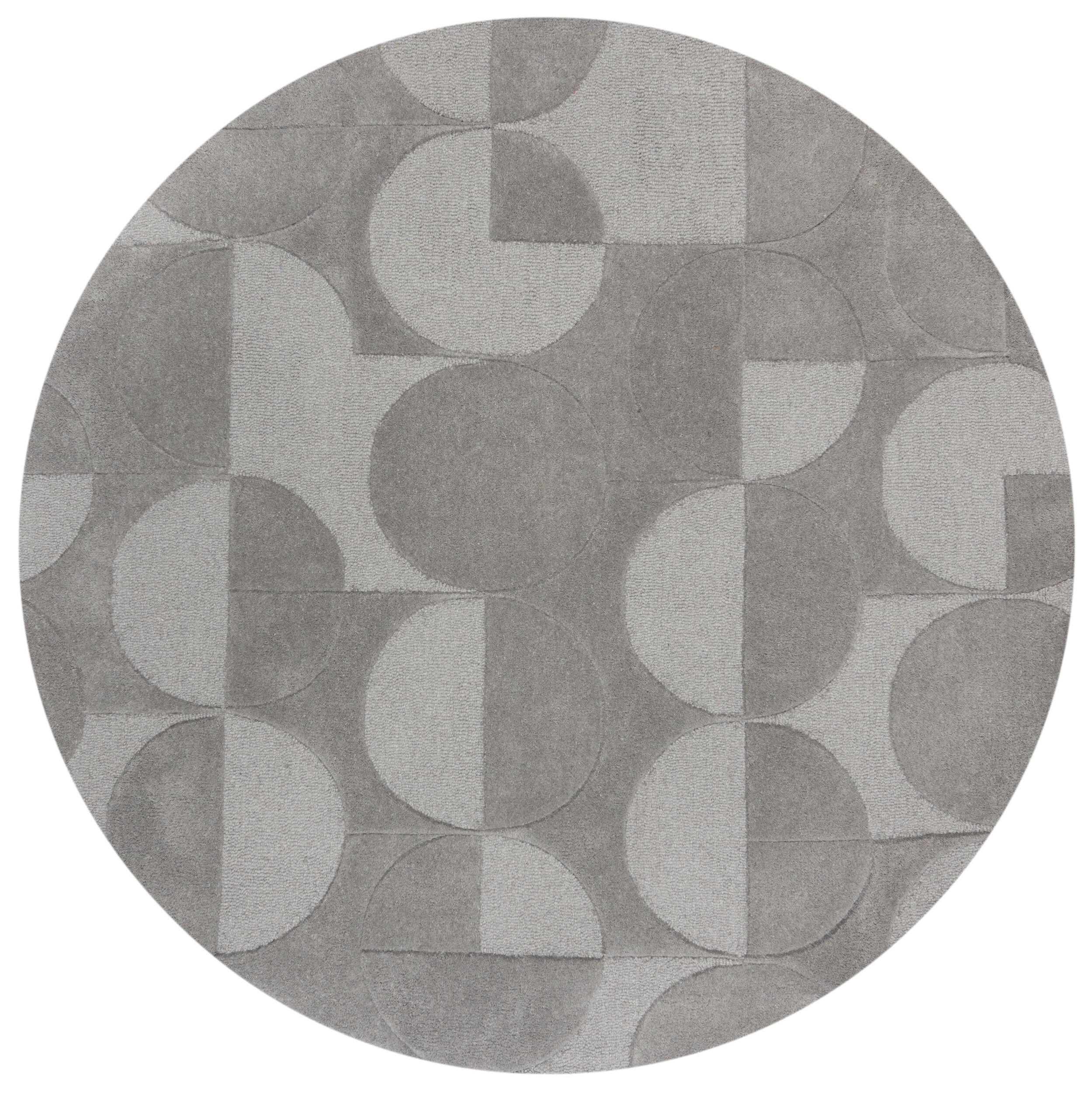 TEPPICH aus Wolle DEBEN in Grau, geometrisch, Ø 160 cm - Grau, Textil (160/160cm) - KADIMA DESIGN