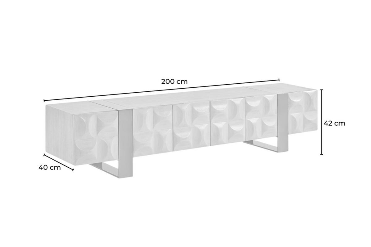 LOWBOARD MARGO Grau Holz, Metall - Grau, Holzwerkstoff/Metall (200/42/40cm) - KAWOLA