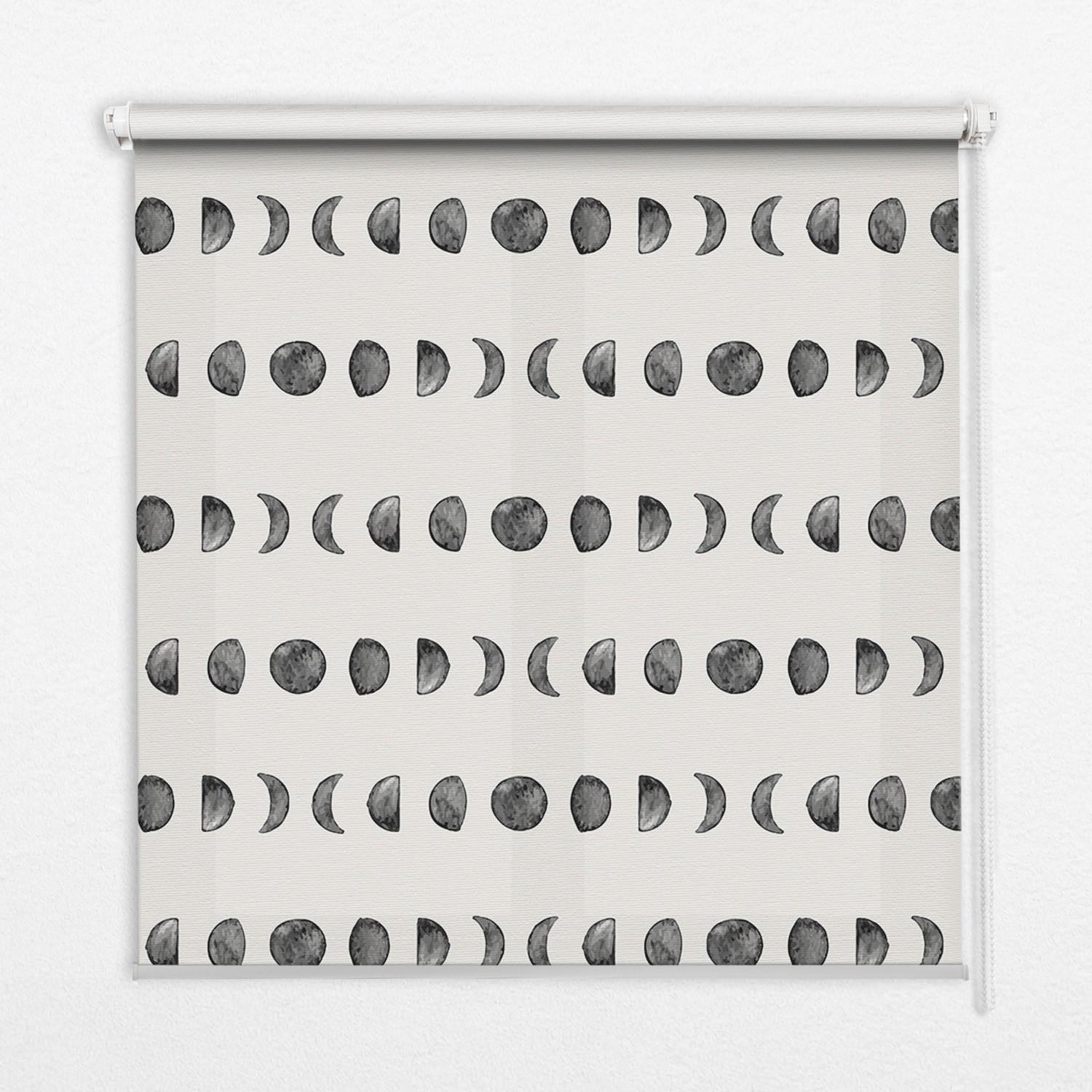 INNENROLLO - Fensterrollo - Rollo - 60x40 cm - Mondphasen - Schwarz, Kunststoff (60/140/0.5cm) - TULUP