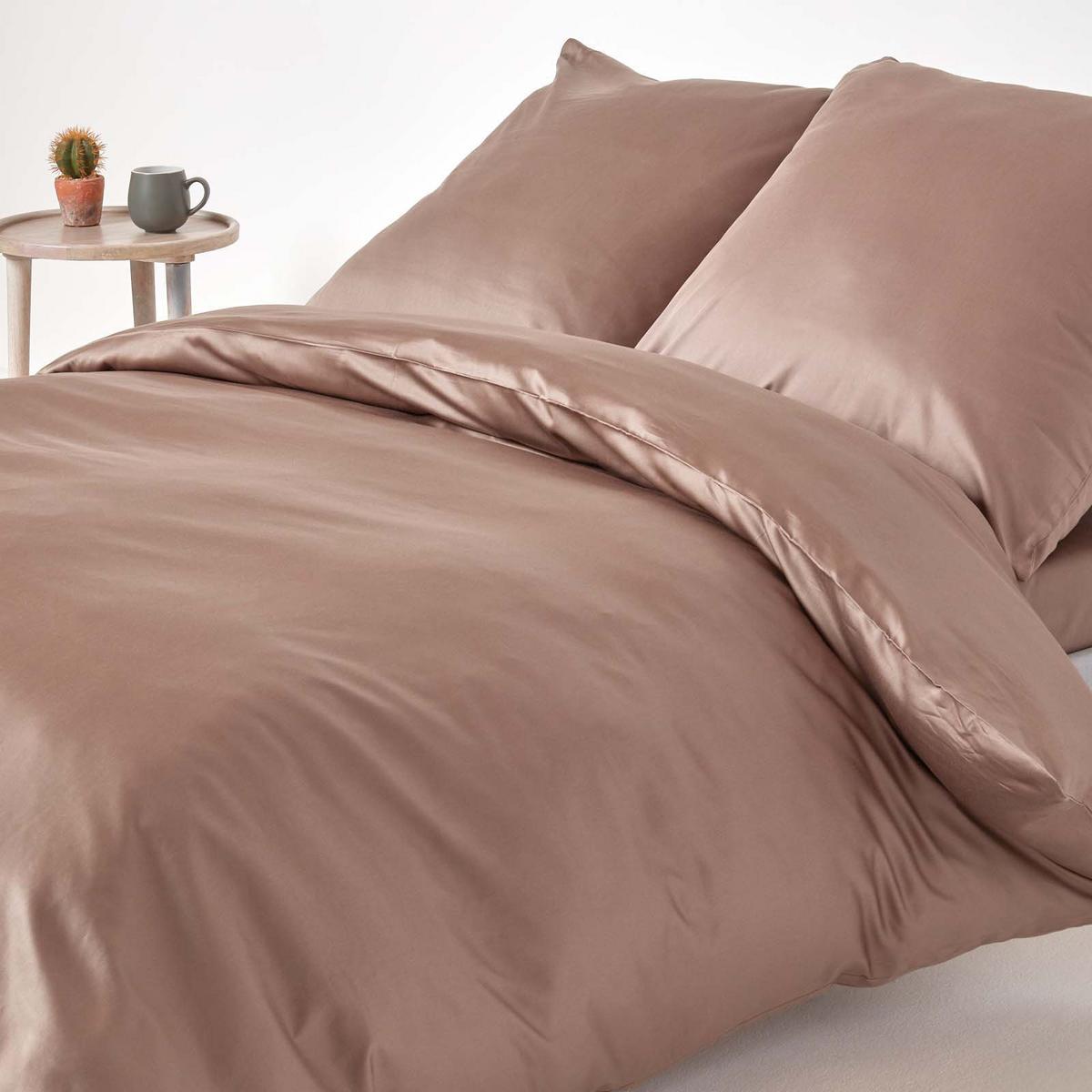 BIO-BETTWÄSCHE Satin Fadendichte 400 - Braun, Textil (150/200cm) - Homescapes
