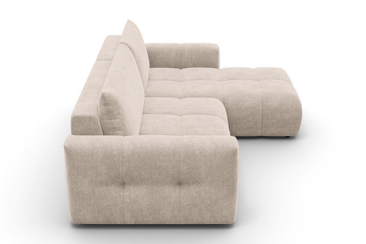 ECKSOFA VERONA 4-Sitzer rechts, Beige - Beige/Schwarz, Holz/Textil (266/173cm) - Courtois Laville