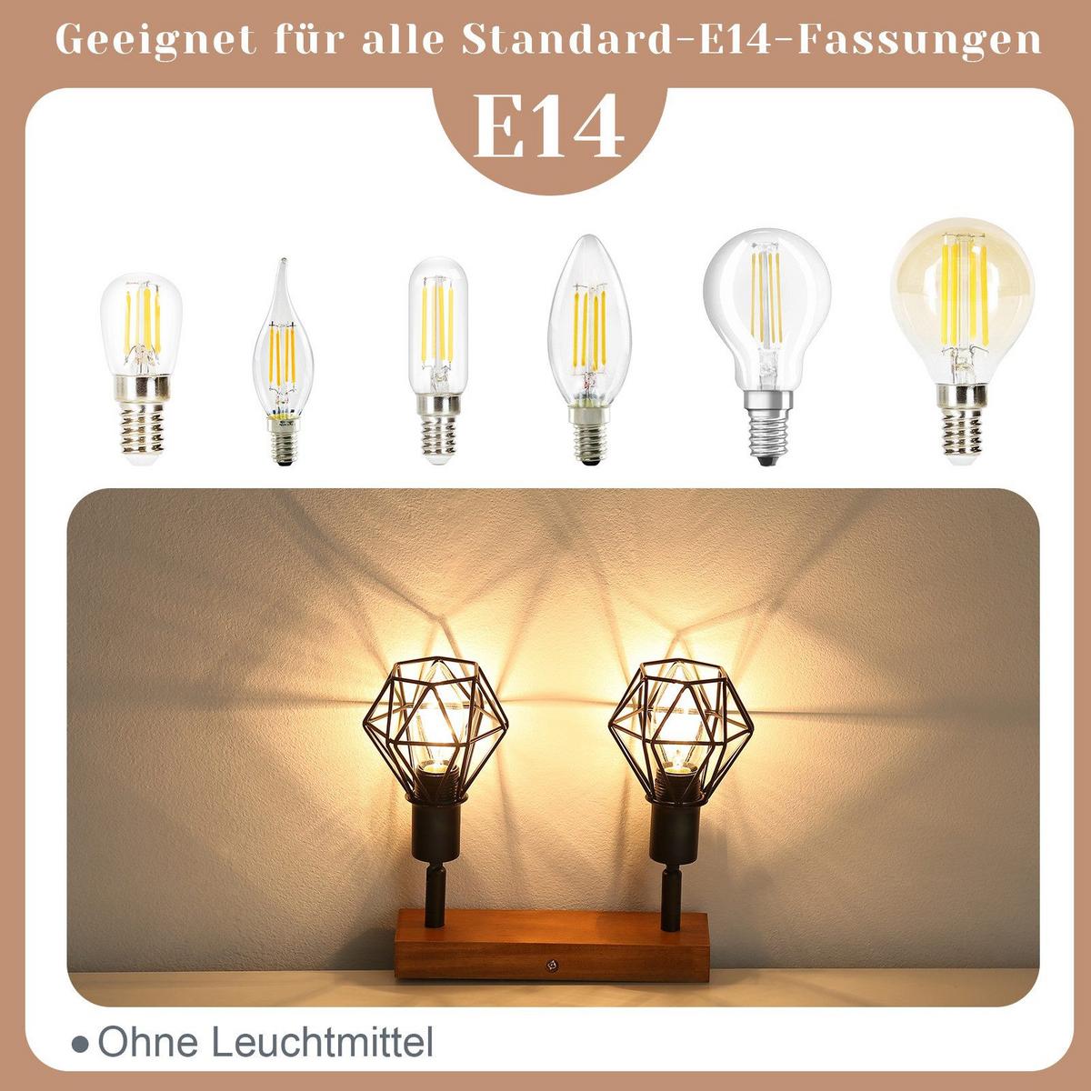 DECKENSTRAHLER Schläger 17/9/20 cm - Schwarz, Metall (17/9/20cm) - Nettlife