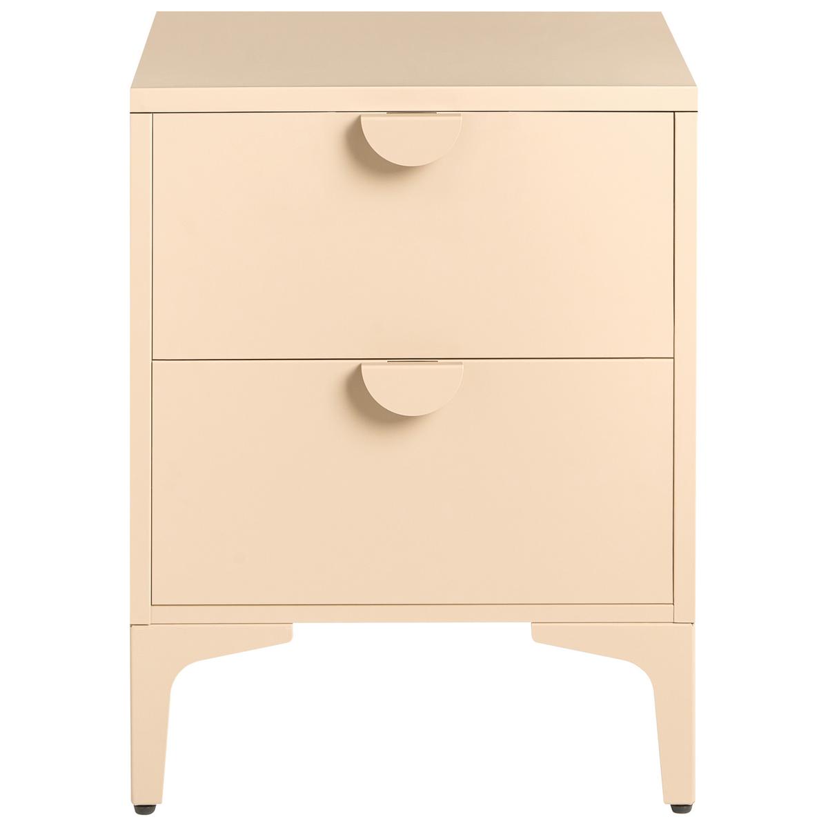 NACHTTISCH mit 2 Schubladen Metall Beige Ardura - Beige, Metall (45/60/40cm) - Beliani