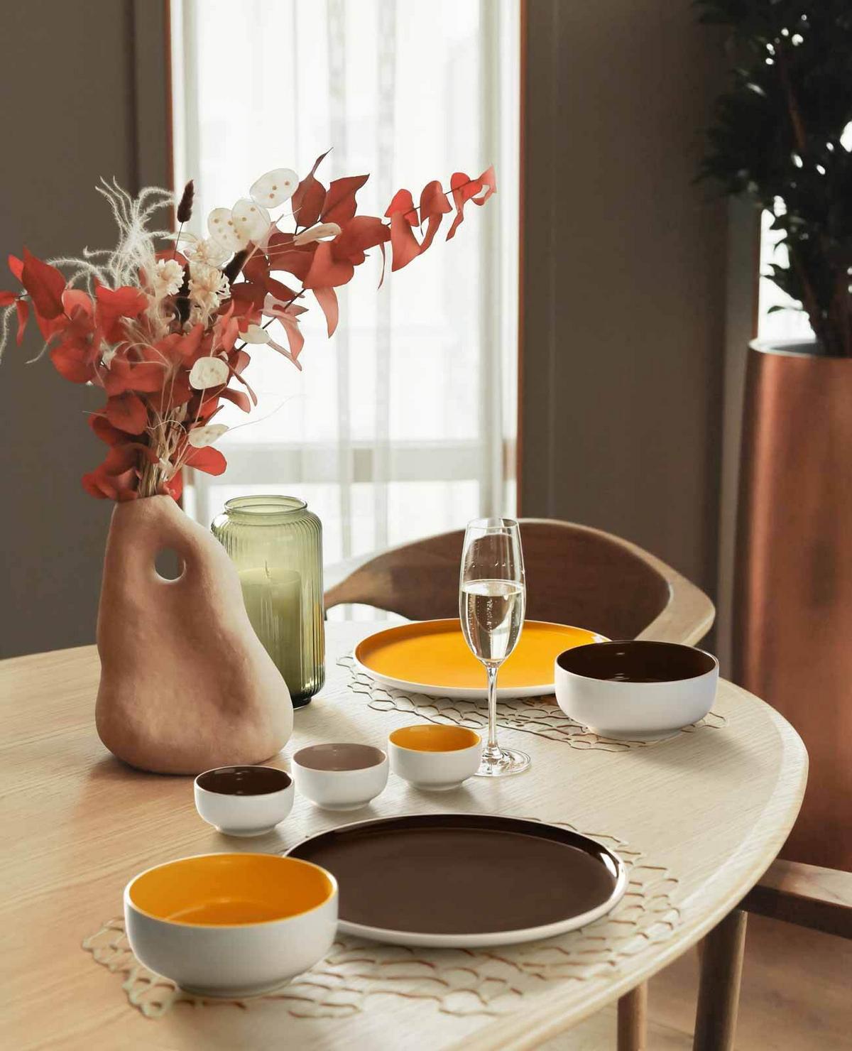 KOMBISERVICE Sento Home Pure Lines Cocoa Brown 30-tlg. - Hellbraun, Keramik (2/2/2cm) - Seltmann Weiden