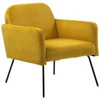 SESSEL Samtstoff Gelb Narken - Gelb, Textil/Metall (72/77/76cm) - Beliani