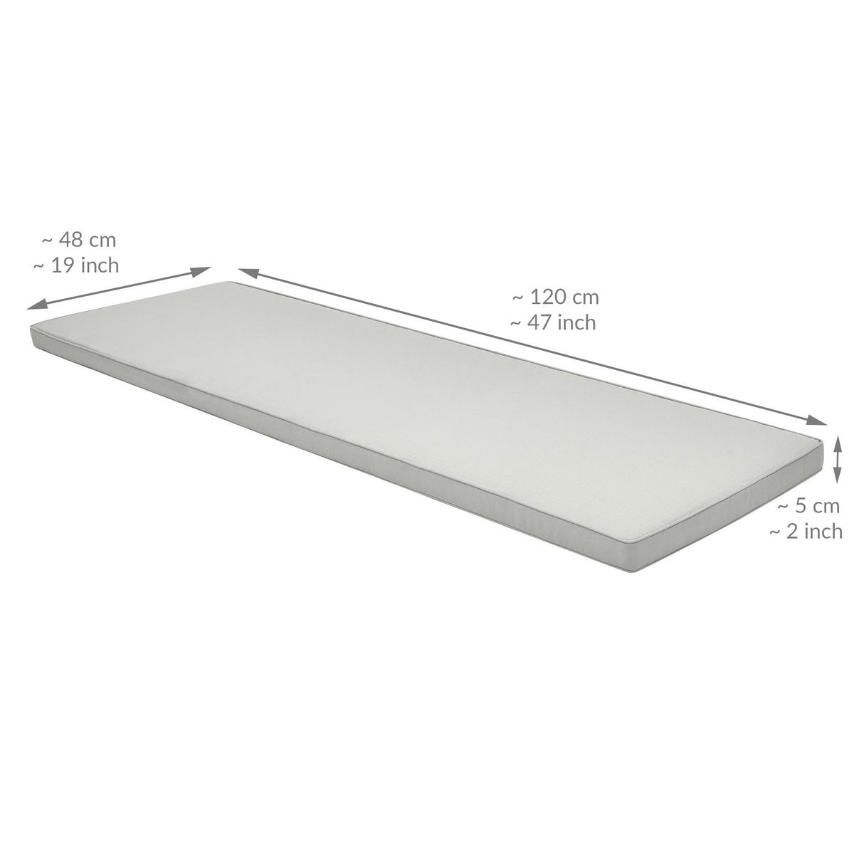 BANKAUFLAGE Base BK 120/48/5 cm Hellgrau - Hellgrau, Textil (48/5/120cm) - Beautissu 