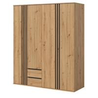 KLEIDERSCHRANK Eiche Artisan, grau 160 x 192 cm, Drehtürenschrank 4-türig - Anthrazit/Eiche Artisan, Holzwerkstoff (160/192/56cm) - Inn.Furn