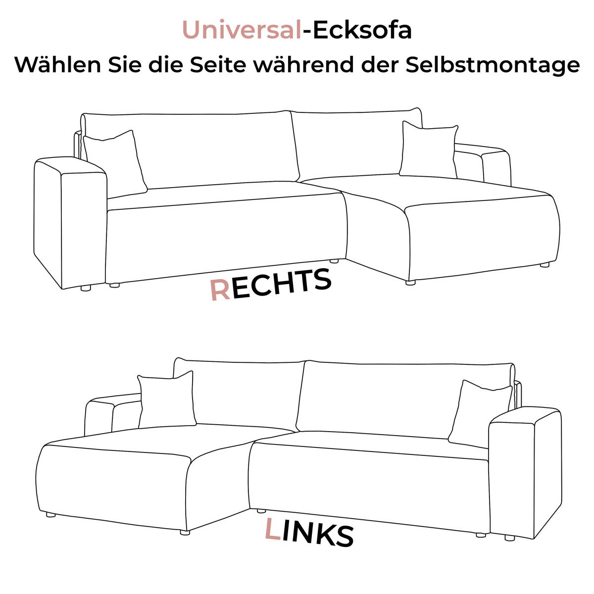 ECKSOFA PRESTIGE SOFT mit Schlaffunktion und Bettkasten, Tilia 08 - Beige, Textil (277/143cm) - Lookway