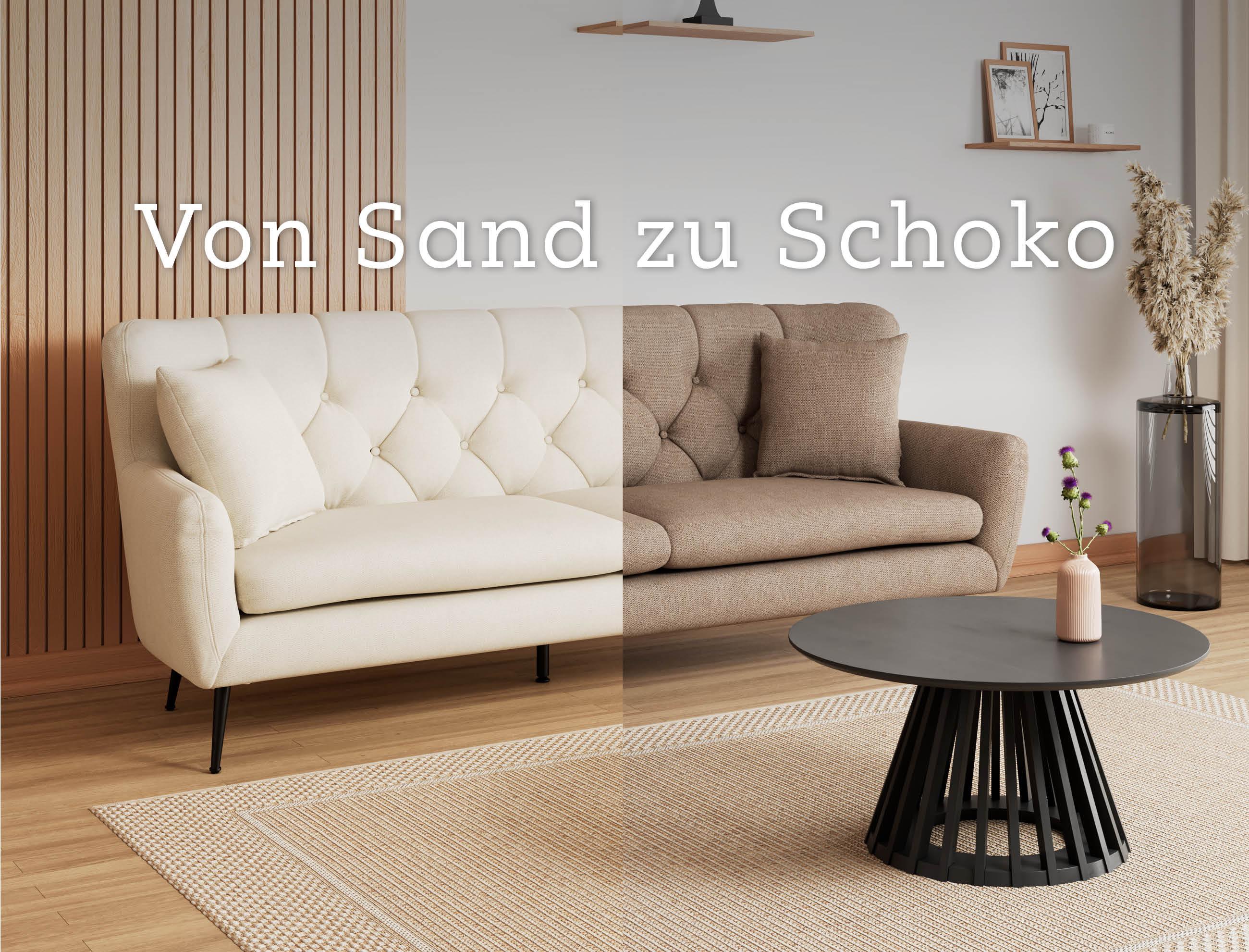Helles Sofa und dunkelbraunes Sofa, Von Sand zu Schoko, mobile