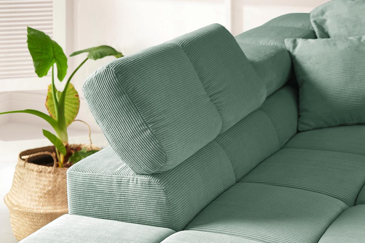 ECKSOFA NEVADA Grün Cord - Schwarz/Grün, Kunststoff/Textil (319/215cm) - KAWOLA